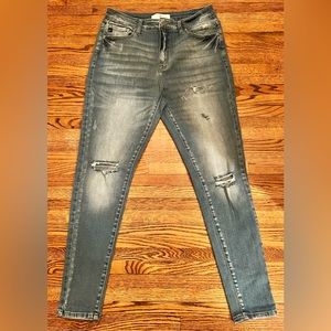 Kancan Skinny High-Waisted Skinny Jeans, Distressed, Women’s Size 13